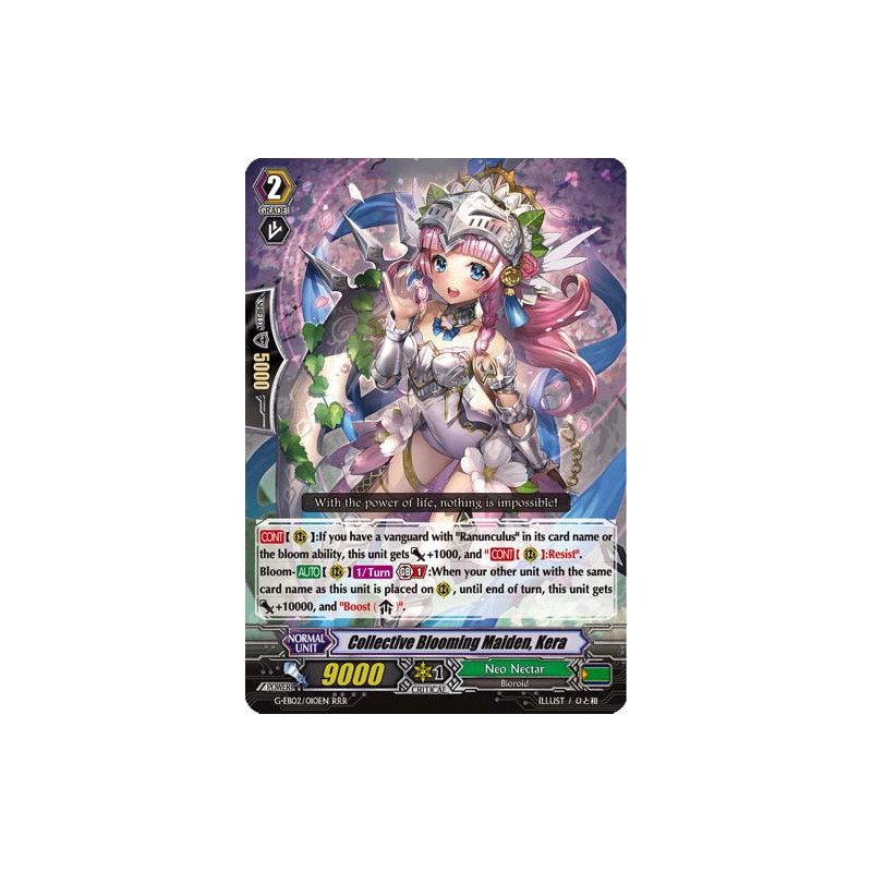 Vanguard_TCG_card_G-EB02_010EN_RRR_Collective_Blooming_Maiden_Kera_The_AWAKENING_ZOO