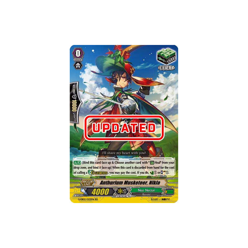 Vanguard_TCG_card_G-EB02_022EN_RR_Anthurium_Musketeer_Nikla_The_AWAKENING_ZOO