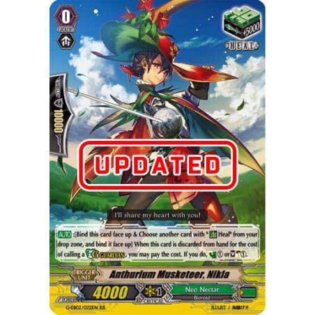 Vanguard_TCG_card_G-EB02_022EN_RR_Anthurium_Musketeer_Nikla_The_AWAKENING_ZOO