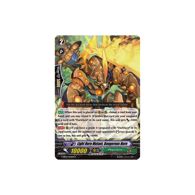 Vanguard_TCG_card_G-EB02_025EN_R_Light_Horn_Mutant_Dangerous_Horn_The_AWAKENING_ZOO