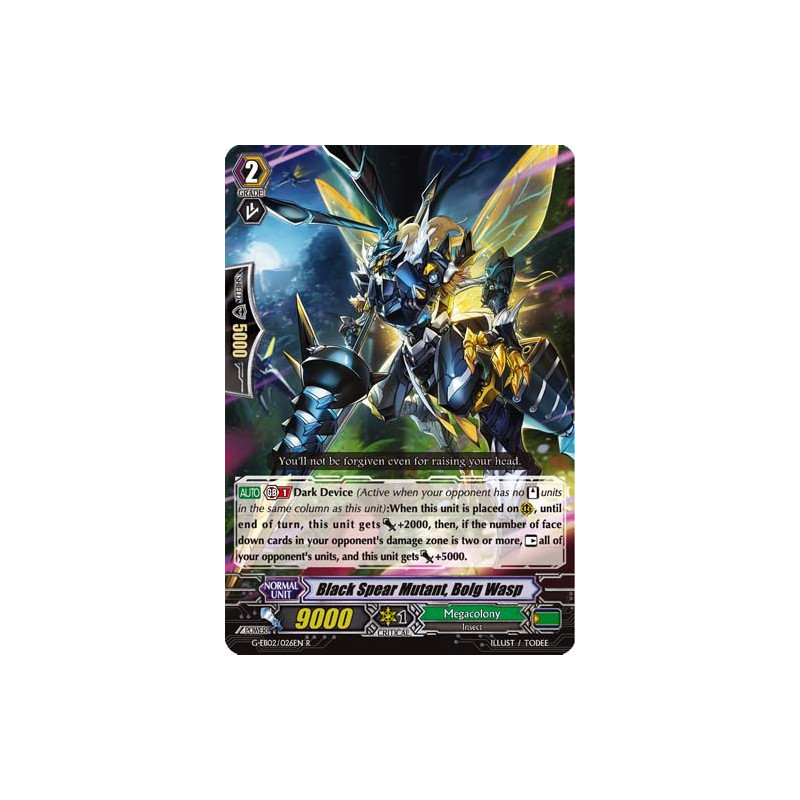 Vanguard_TCG_card_G-EB02_026EN_R_Black_Spear_Mutant_Bolg_Wasp_The_AWAKENING_ZOO