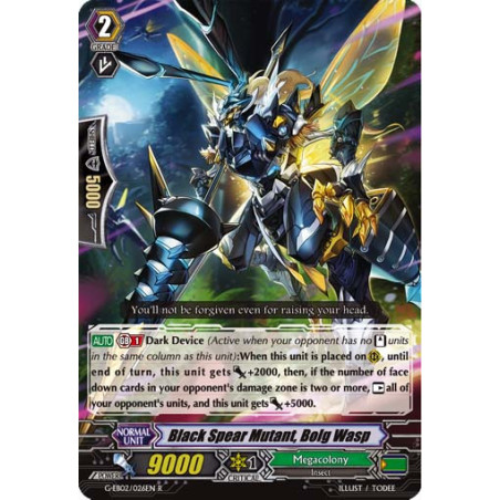 Vanguard_TCG_card_G-EB02_026EN_R_Black_Spear_Mutant_Bolg_Wasp_The_AWAKENING_ZOO