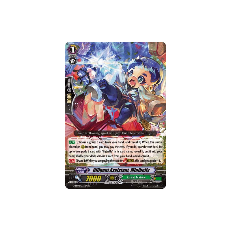 Vanguard_TCG_card_G-EB02_035EN_R_Diligent_Assistant_Minibelly_The_AWAKENING_ZOO
