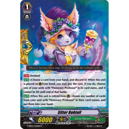 Vanguard_TCG_card_G-EB02_036EN_R_Sitter_Bobtail_The_AWAKENING_ZOO