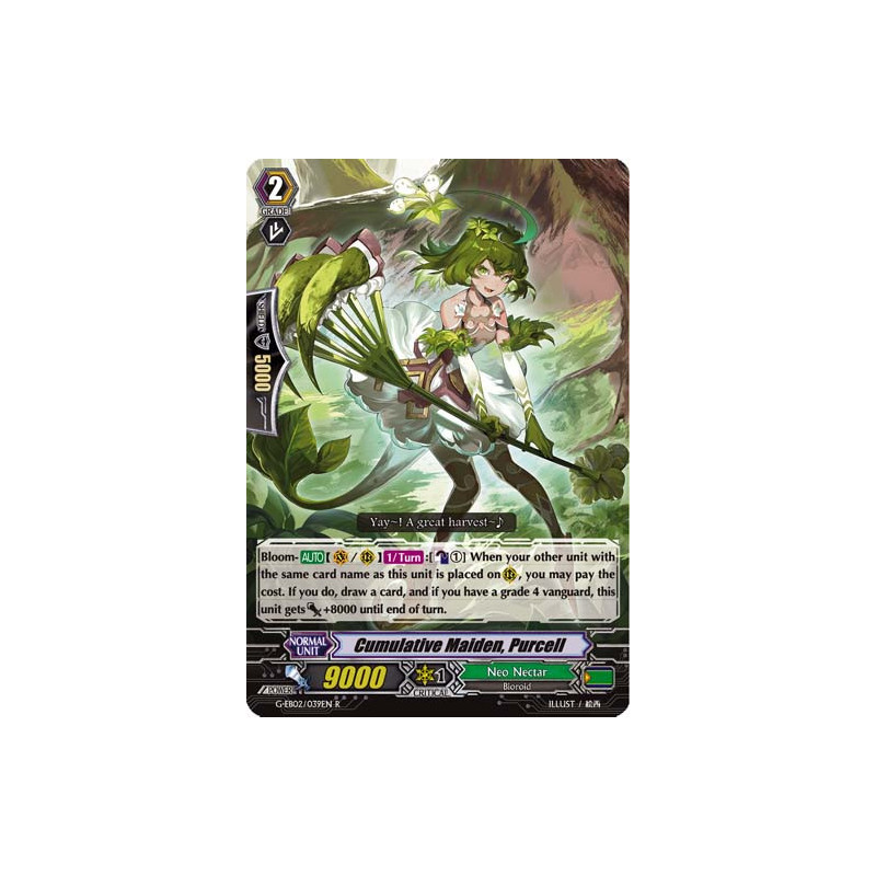 Vanguard_TCG_card_G-EB02_039EN_R_Cumulative_Maiden_Purcell_The_AWAKENING_ZOO