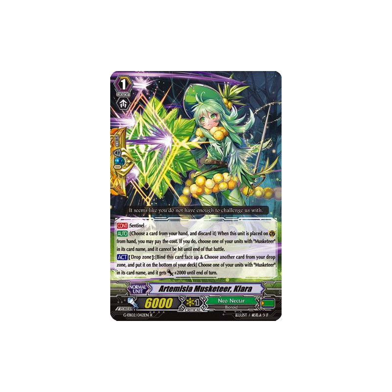 Vanguard_TCG_card_G-EB02_042EN_R_Artemisia_Musketeer_Kiara_The_AWAKENING_ZOO