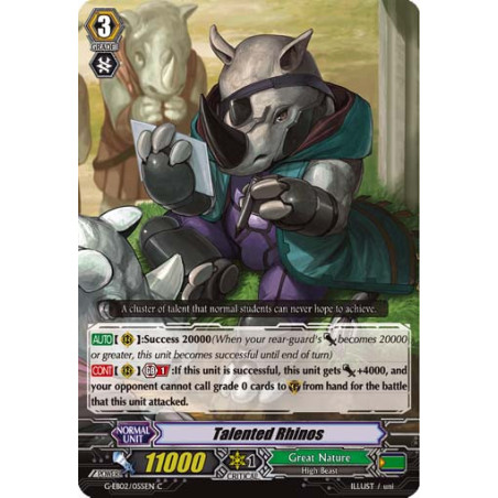 Vanguard_TCG_card_G-EB02_055EN_C_Talented_Rhinos_The_AWAKENING_ZOO