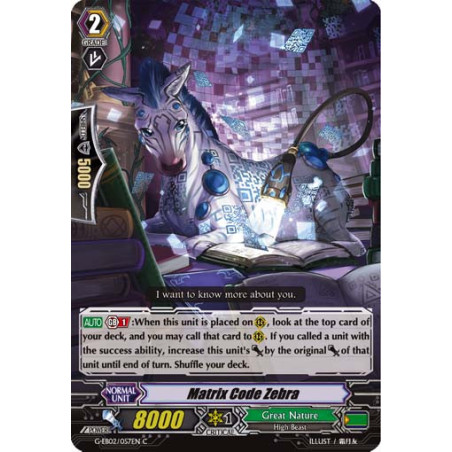 Vanguard_TCG_card_G-EB02_057EN_C_Matrix_Code_Zebra_The_AWAKENING_ZOO