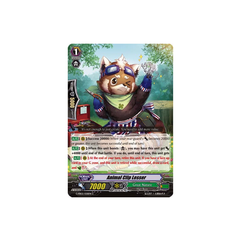 Vanguard_TCG_card_G-EB02_058EN_C_Animal_Clip_Lesser_The_AWAKENING_ZOO