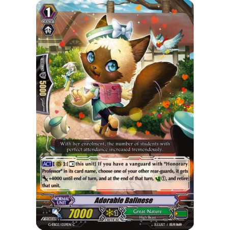 Vanguard_TCG_card_G-EB02_059EN_C_Adorable_Balinese_The_AWAKENING_ZOO