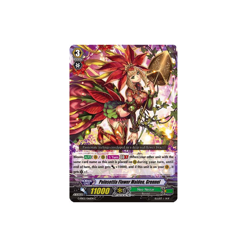 Vanguard_TCG_card_G-EB02_066EN_C_Poinsettia_Flower_Maiden_Grennel_The_AWAKENING_ZOO