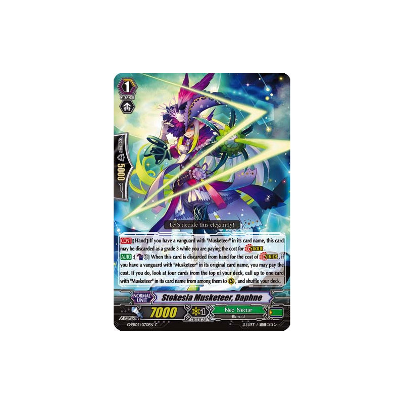 Vanguard_TCG_card_G-EB02_070EN_C_Stokesia_Musketeer_Daphne_The_AWAKENING_ZOO