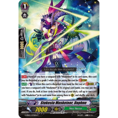 Vanguard_TCG_card_G-EB02_070EN_C_Stokesia_Musketeer_Daphne_The_AWAKENING_ZOO