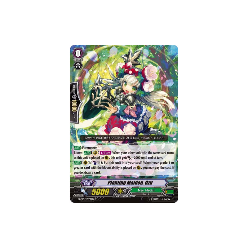 Vanguard_TCG_card_G-EB02_073EN_C_Planting_Maiden_Ozu_The_AWAKENING_ZOO