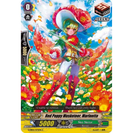 Vanguard_TCG_card_G-EB02_075EN_C_Red_Poppy_Musketeer_Marinetta_The_AWAKENING_ZOO