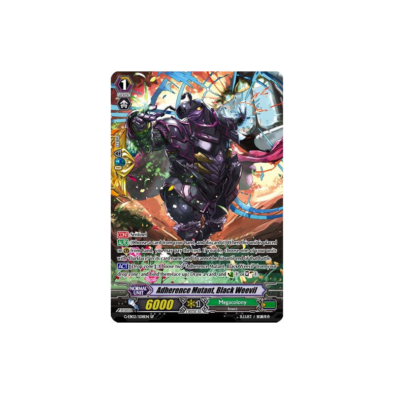 Vanguard_TCG_card_G-EB02_S08EN_SP_Adherence_Mutant_Black_Weevil_The_AWAKENING_ZOO