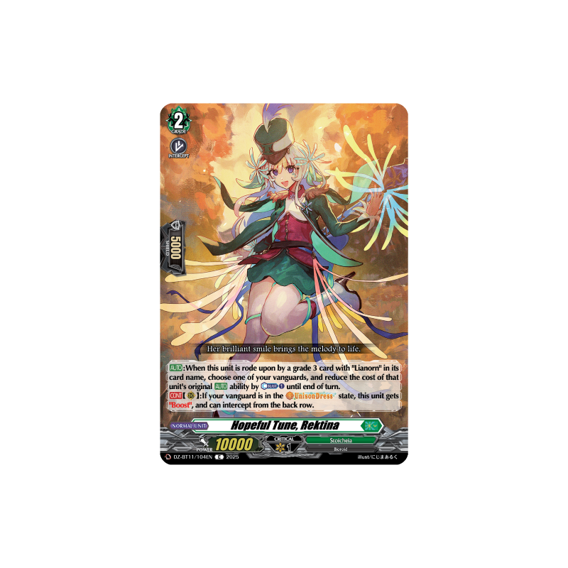 Vanguard_TCG_card_DZ-BT11_104EN_C_Hopeful_Tune_Rektina_Symphony_of_Might_Bloom