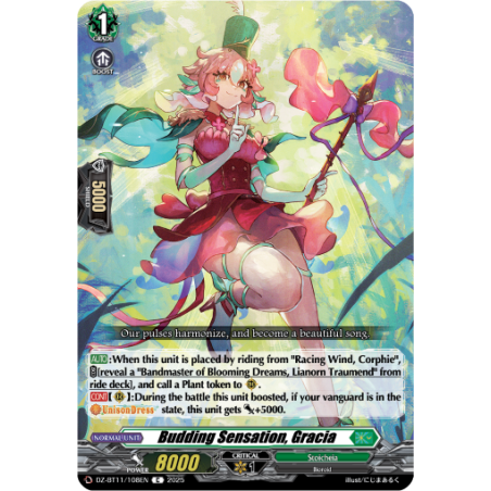 Vanguard_TCG_card_DZ-BT11_108EN_C_Budding_Sensation_Gracia_Symphony_of_Might_Bloom