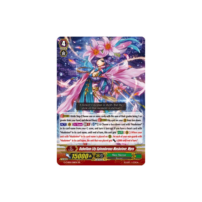 Vanguard_TCG_card_G-CHB01_018EN_RR_Rubellum_Lily_Splendorous_Musketeer_Myra_TRY3_NEXT