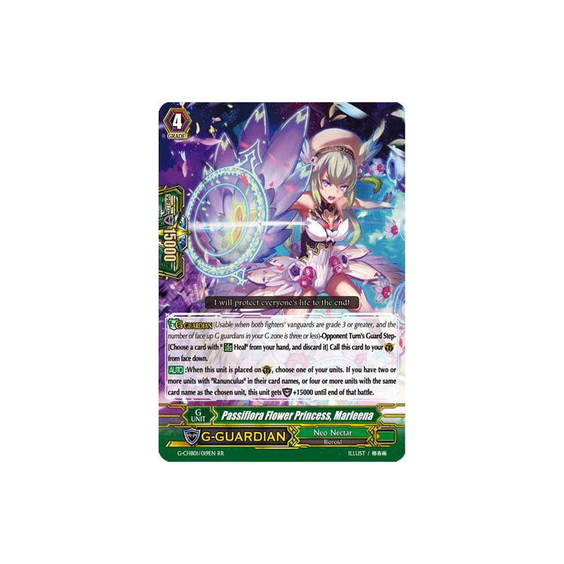 Vanguard_TCG_card_G-CHB01_019EN_RR_Passiflora_Flower_Princess_Marleena_TRY3_NEXT