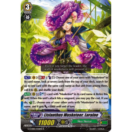 Vanguard_TCG_card_G-CHB01_036EN_R_Lisianthus_Musketeer_Loraine_TRY3_NEXT