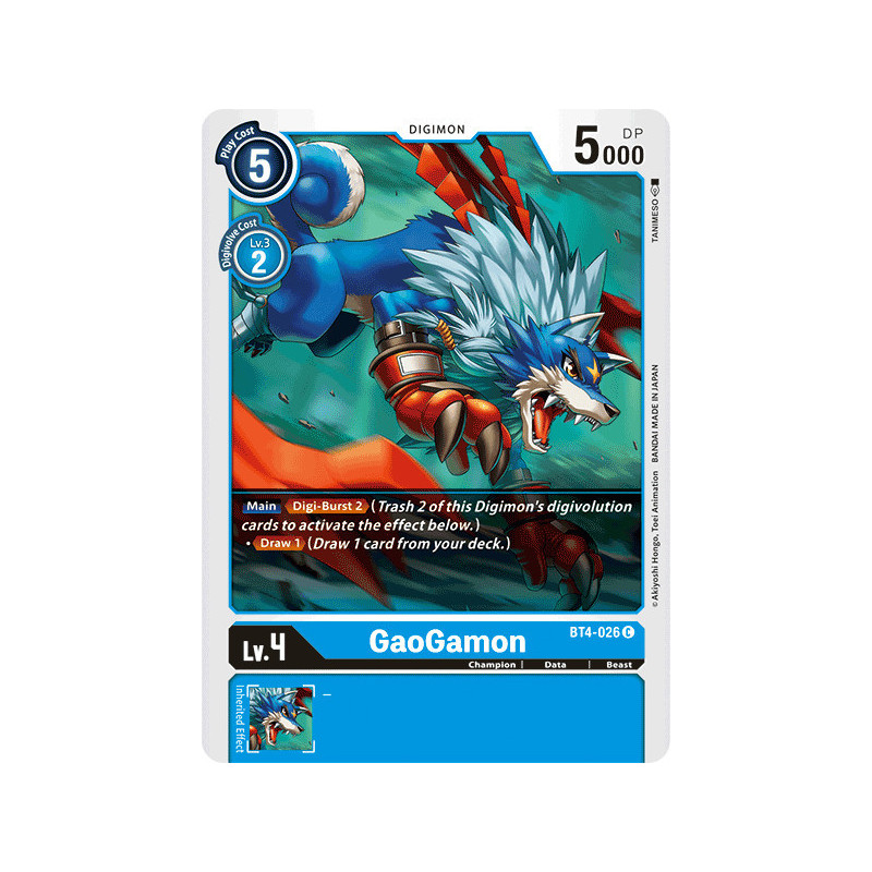 Digimon_TCG_BT4-026_Gaogamon_Common_Great_Legend_Card_Game