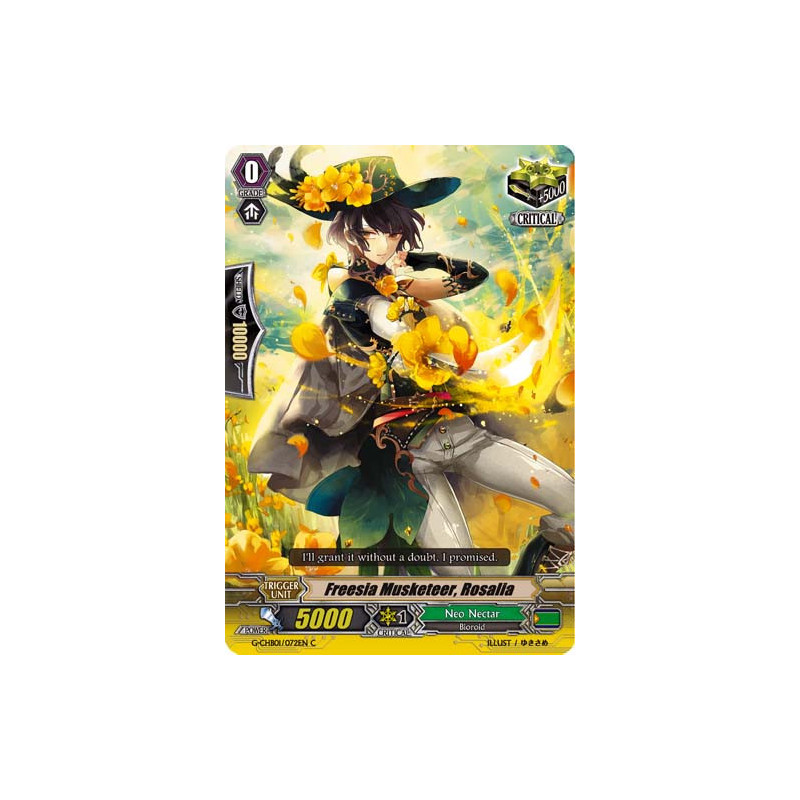 Vanguard_TCG_card_G-CHB01_072EN_C_Freesia_Musketeer_Rosalia_TRY3_NEXT