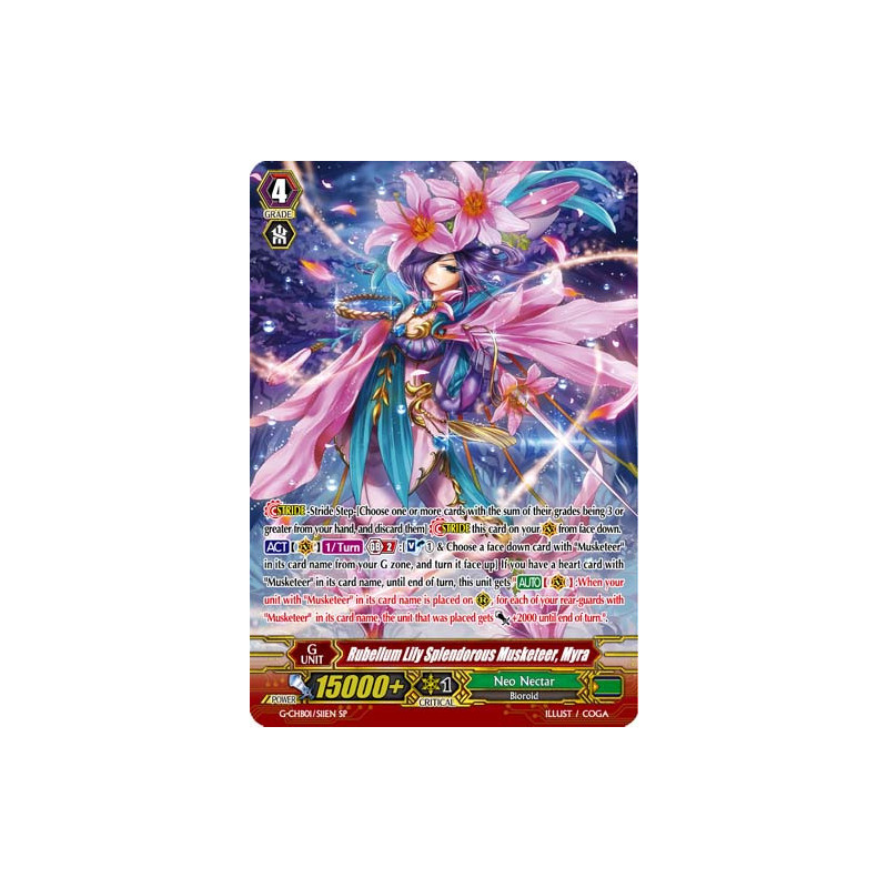 Vanguard_TCG_card_G-CHB01_S11EN_SP_Rubellum_Lily_Splendorous_Musketeer_Myra_TRY3_NEXT