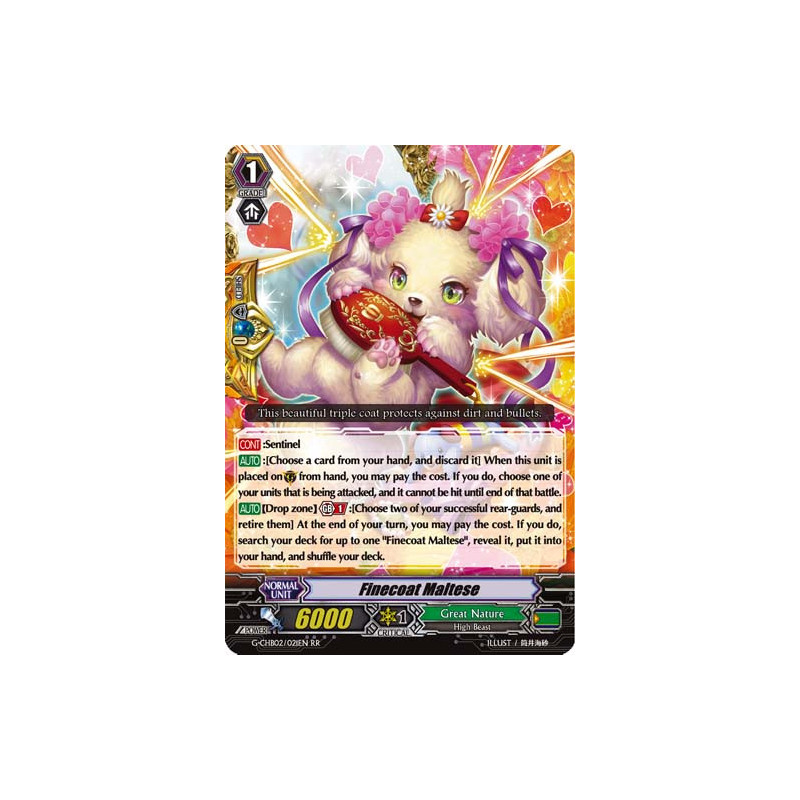Vanguard_TCG_card_G-CHB02_021EN_RR_Finecoat_Maltese_E_ARE_TRINITY_DRAGON