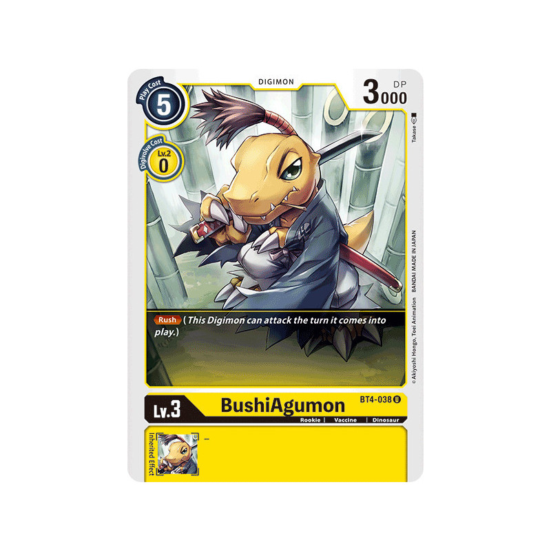 Digimon_TCG_BT4-038_BushiAgumon_Uncommon_Great_Legend_Card_Game