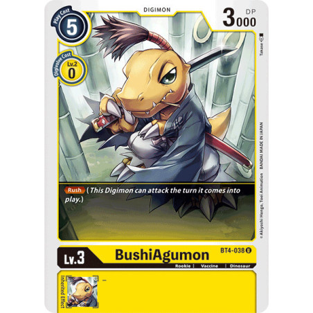 Digimon_TCG_BT4-038_BushiAgumon_Uncommon_Great_Legend_Card_Game