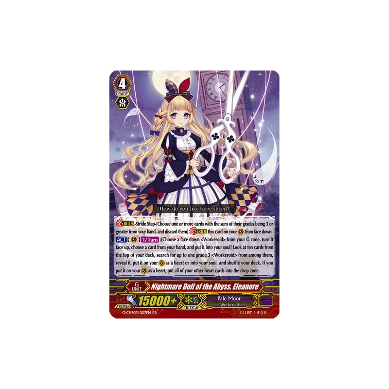 Vanguard_TCG_card_G-CHB03_007EN_RR_Nightmare_Doll_of_the_Abyss_Eleanore_Rummy_Labyrinth_Under_the_Moonlight
