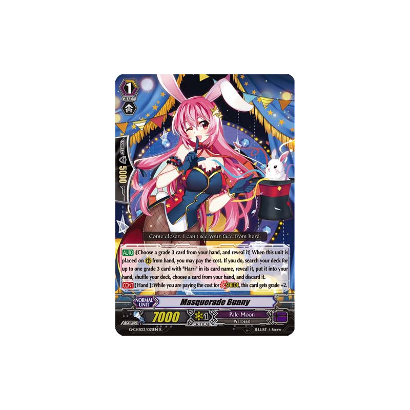 Vanguard_TCG_card_G-CHB03_021EN_R_Masquerade_Bunny_Rummy_Labyrinth_Under_the_Moonlight