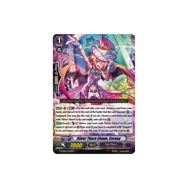 Vanguard_TCG_card_G-CHB03_036EN_C_Silver_Thorn_Clown_Cernay_Rummy_Labyrinth_Under_the_Moonlight