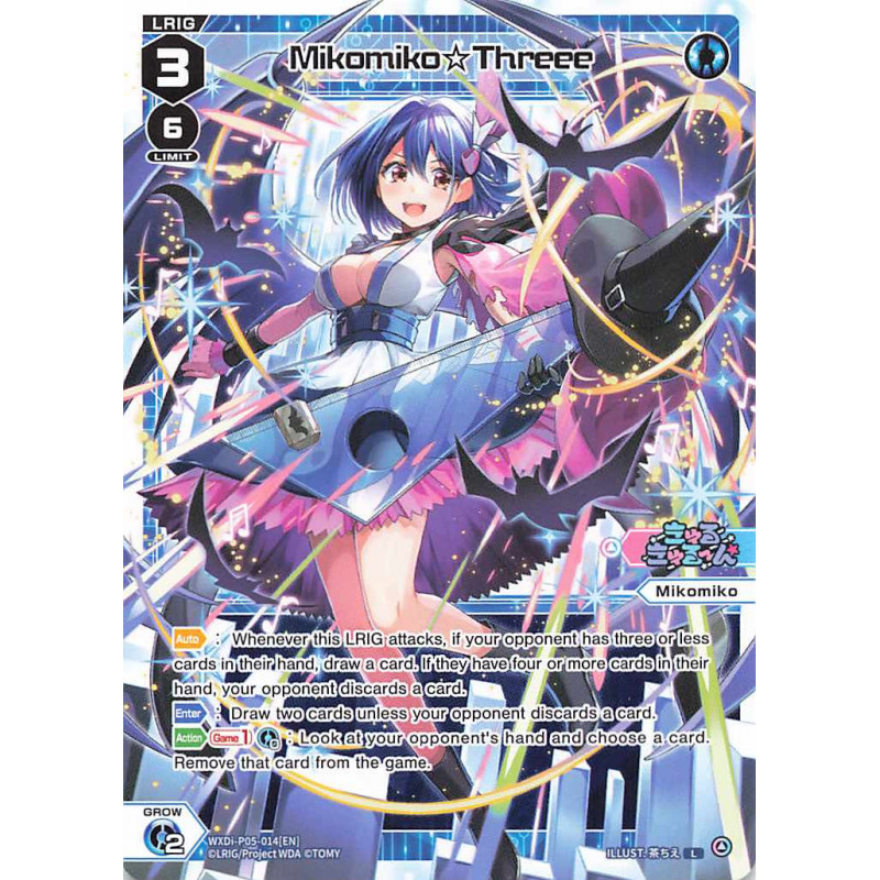 WXDi-P05-014[EN] L Mikomiko☆Threee_ Curiosity Diva Card Wixoss