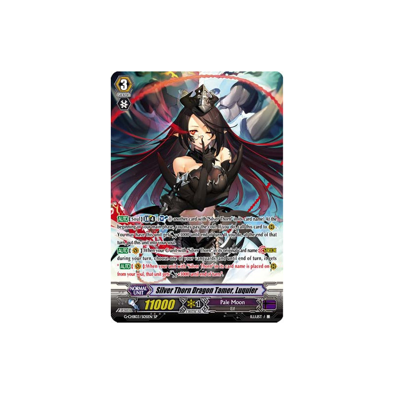 Vanguard_TCG_card_G-CHB03_S05EN_SP_Silver_Thorn_Dragon_Tamer_Luquier_Rummy_Labyrinth_Under_the_Moonlight