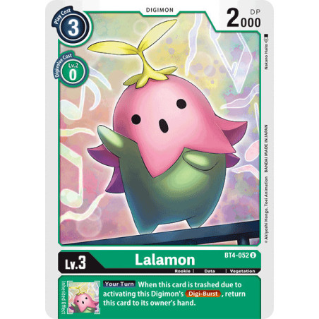 Digimon_TCG_BT4-052_Lalamon_Uncommon_Great_Legend_Card_Game