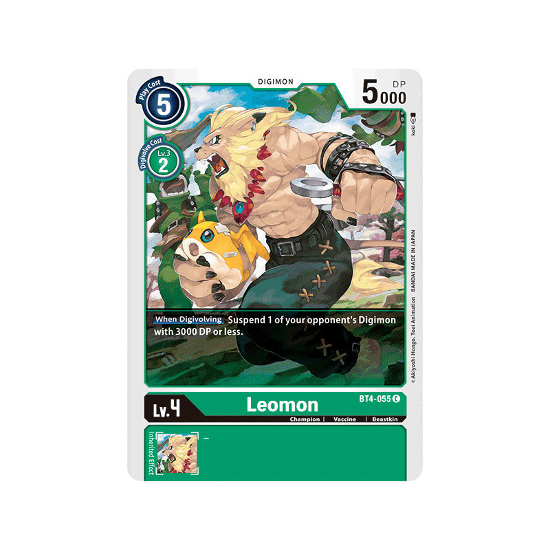 Digimon_TCG_BT4-055_Leomon_Common_Great_Legend_Card_Game