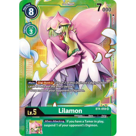 Digimon_TCG_BT4-059_AA_Lilamon_Alternative_Art_Great_Legend_Card_Game