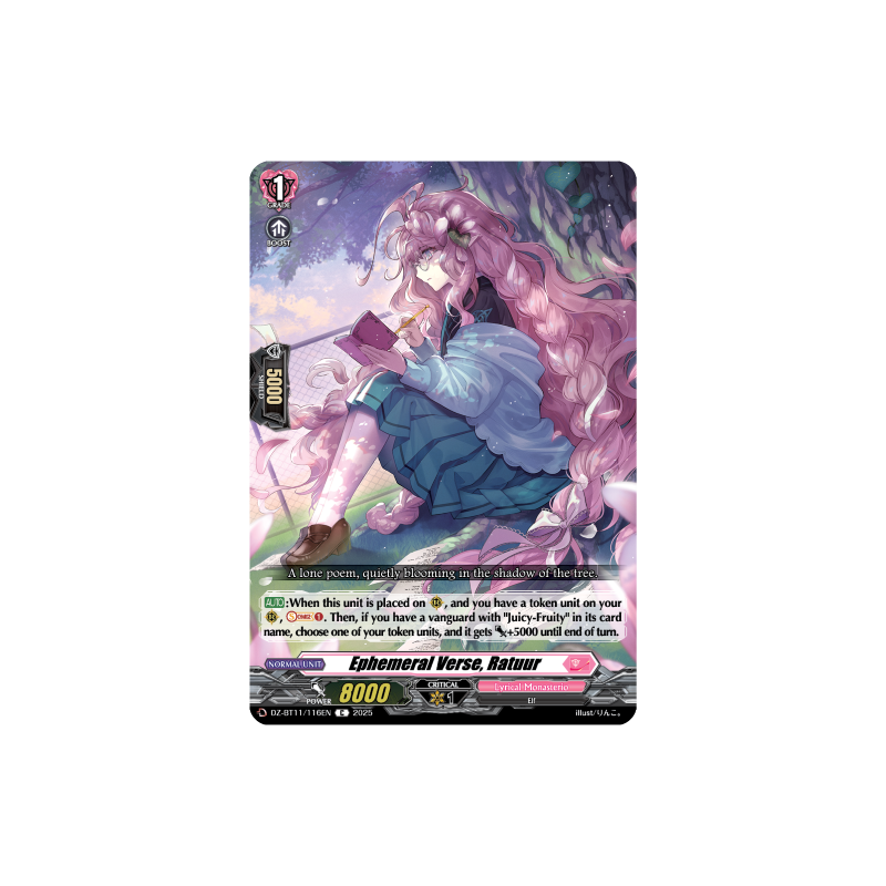 Vanguard_TCG_card_DZ-BT11_116EN_C_Ephemeral_Verse_Ratuur_Symphony_of_Might_Bloom