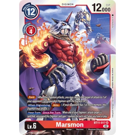 BT11-017 SR Marsmon DigimonBT11-017 DigimonDIMENSIONAL PHASE