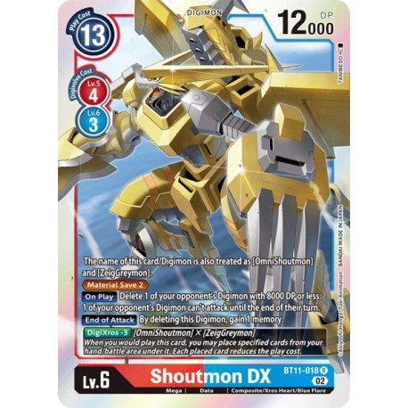 BT11-018 R Shoutmon DX Digimon BT11-018 DigimonDIMENSIONAL PHASE