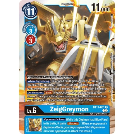 BT11-031 R ZeigGreymon Digimon BT11-031 DigimonDIMENSIONAL PHASE