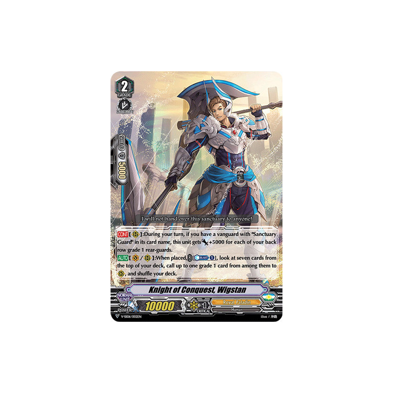 Vanguard_TCG_card_V-SS06_002EN_RRR_Knight_of_Conquest_Wigstan_Majesty_Lord_Blaster