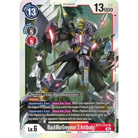 BT11-074 SR BlackWarGreymon (X Antibody) Digimon BT11-074 DigimonDIMENSIONAL PHASE