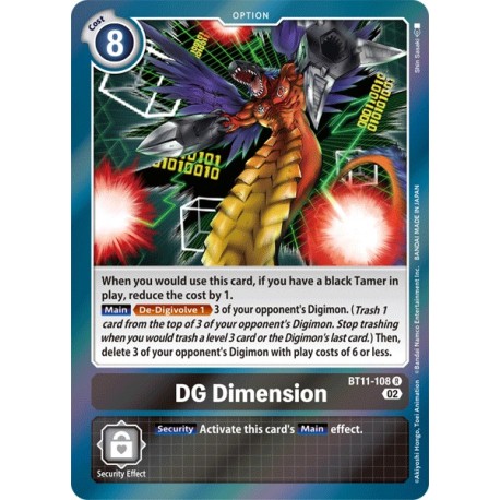 BT11-108 R DG Dimension OptionBT11-108 DigimonDIMENSIONAL PHASE