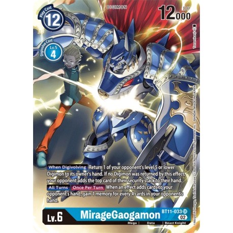 BT11-033 AA/SR MirageGaogamon Digimon Parallel RareBT11-033 DigimonDIMENSIONAL PHASE
