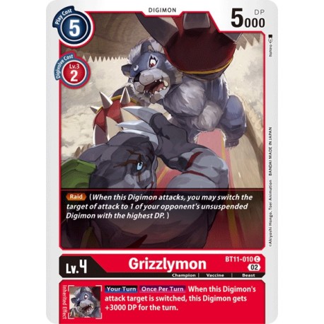 BT11-010 Foil/C Grizzlymon Digimon BT11-010 Digimon