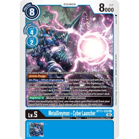 BT11-030 Foil/U MetalGreymon + Cyber Launcher Digimon BT11-030 Digimon