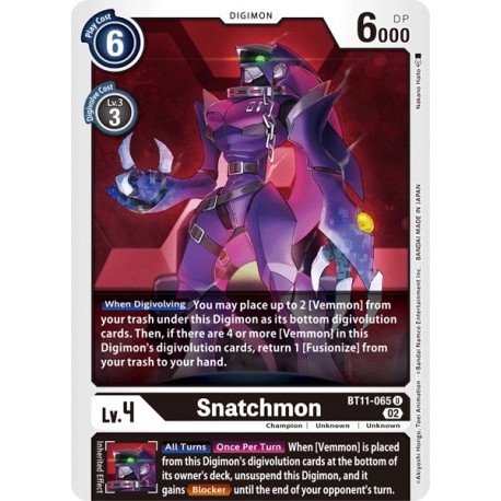 BT11-065 Foil/U Snatchmon Digimon BT11-065 Digimon